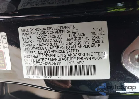 2021 Acura Rdx A-Spec Package из США, поврежденный, VIN 5J8TC2H62ML048811